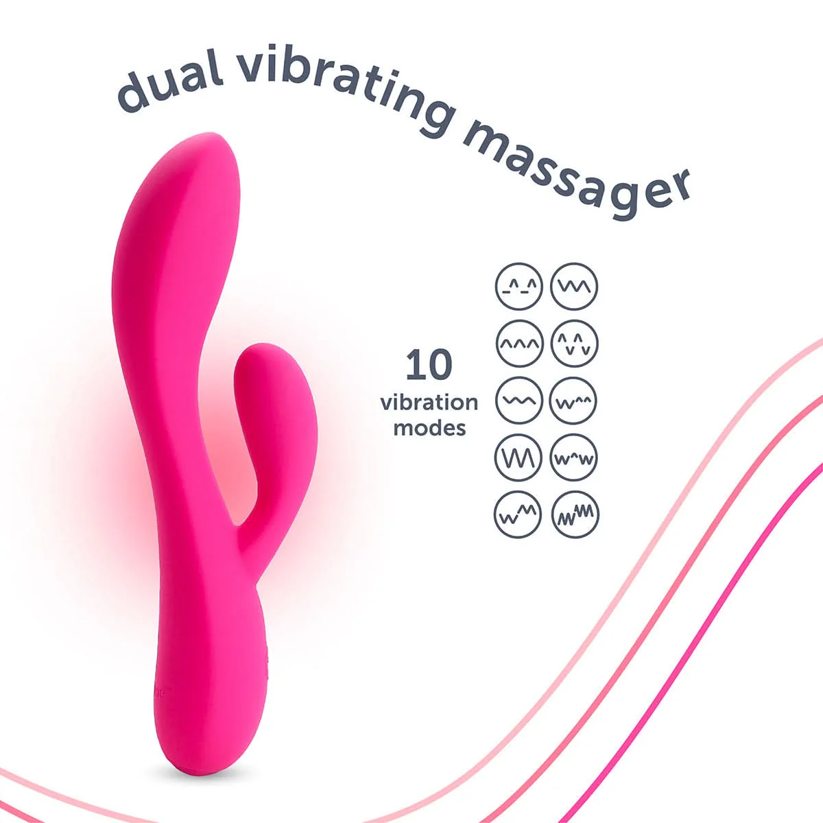 plusOne® Dual Rabbit Vibrating Massager - Image 6